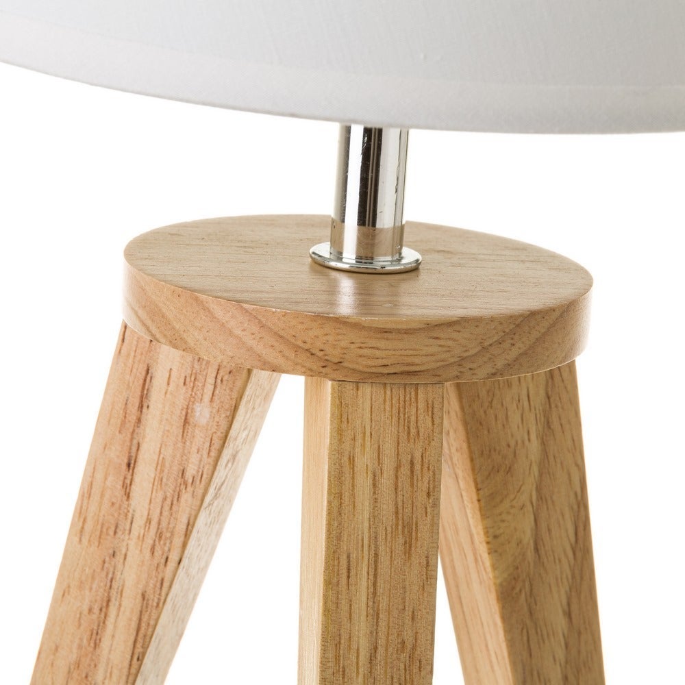 Lámpara de mesita de noche de madera de roble beigede 33x19x19 cm