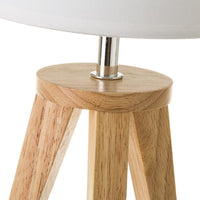 Lámpara de mesita de noche de madera de roble beigede 33x19x19 cm