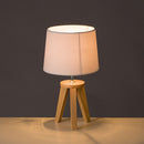 Lámpara de mesita de noche de madera de roble beigede 33x19x19 cm