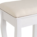 Banqueta de tocador de madera de paulonia blanca de 39x30x50 cm