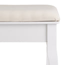 Banqueta de tocador de madera de paulonia blanca de 39x30x50 cm