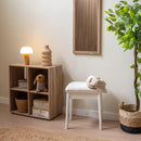 Banqueta de tocador de madera de paulonia blanca de 38x29x45 cm