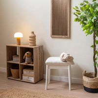 Banqueta de tocador de madera de paulonia blanca de 38x29x45 cm