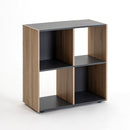 Estantería cubo de madera MDF gris y natural de 60x29x62 cm