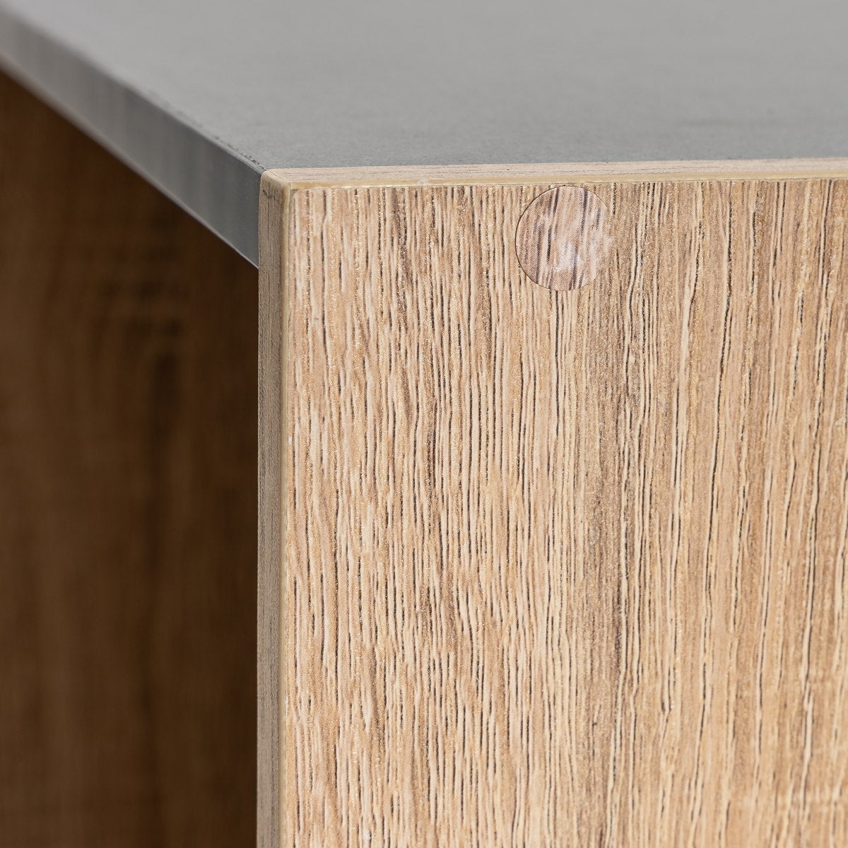 Estante Cubo com 8 nichos laminado cinza e carvalho de 120x60x30 cm