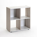 Estantería Cubo de 4 huecos color blanco y madera de 60x60 cm