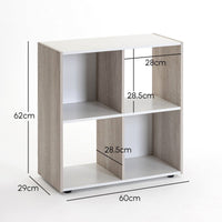 Estantería Cubo de 4 huecos color blanco y madera de 60x60 cm