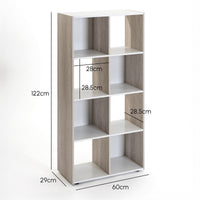 Estantería cubo de madera MDF blanca  de 60x29x120 cm