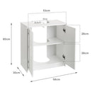 Mueble bajo lavabo pie de tablero laminado blanco de 56x30x60 cm