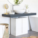 Mueble bajo lavabo pie de tablero laminado blanco de 56x30x60 cm
