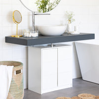Mueble bajo lavabo pie de tablero laminado blanco de 56x30x60 cm