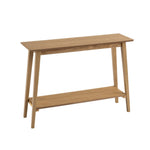 Consola recibidor laminada color roble claro con 2 baldas de 100x30x72 cm