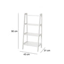 Estantería escalera con 4 estantes blanca de 43x90 cm