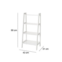 Estantería escalera con 4 estantes blanca de 43x90 cm