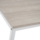 Mesa de centro de acero y MDF en blanco y natural de 100x50x36 cm