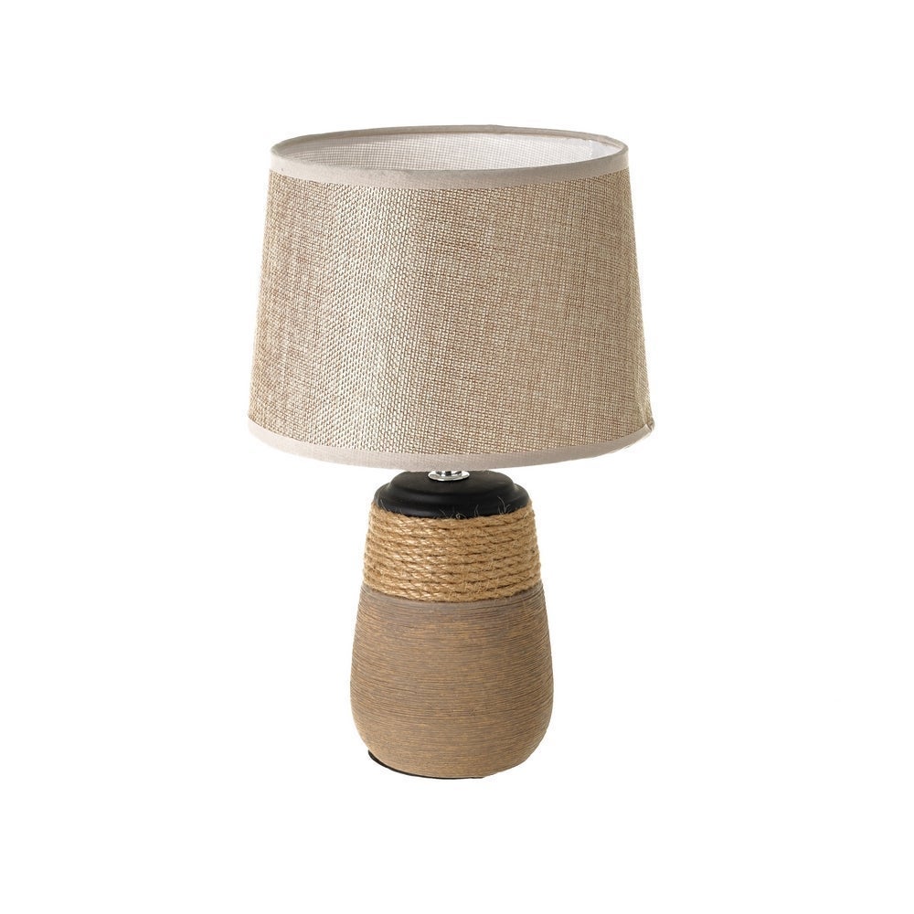Lámpara de mesa de cerámica marrón