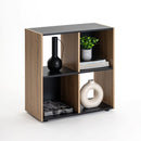 Estantería Cubo de 4 huecos color negro y madera de 60x60 cm