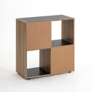 Estantería Cubo de 4 huecos color negro y madera de 60x60 cm