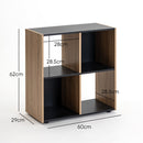 Estantería Cubo de 4 huecos color negro y madera de 60x60 cm