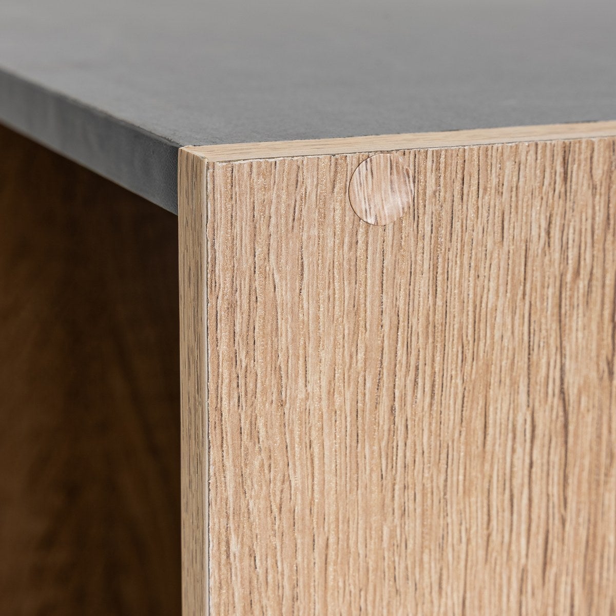 Estantería cubo de madera MDF laminada negra y natural de 120x60x29 cm