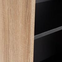 Librerí­a de 3 estantes de MDF negra y beige  de 60x29x147 cm