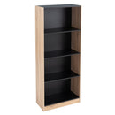 Librerí­a de 3 estantes de MDF negra y beige  de 60x29x147 cm