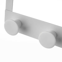 Percha Puerta 4 colgadores Blanco de Metal y ABS de 35x20 cm -