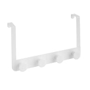 Cabide de Porta com 4 Ganchos Branco de Metal e ABS de 35x20 cm -