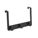 Percha puerta 3 colgadores negro de metal y ABS de 30x20 cm