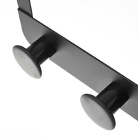 Percha puerta 3 colgadores negro de metal y ABS de 30x20 cm