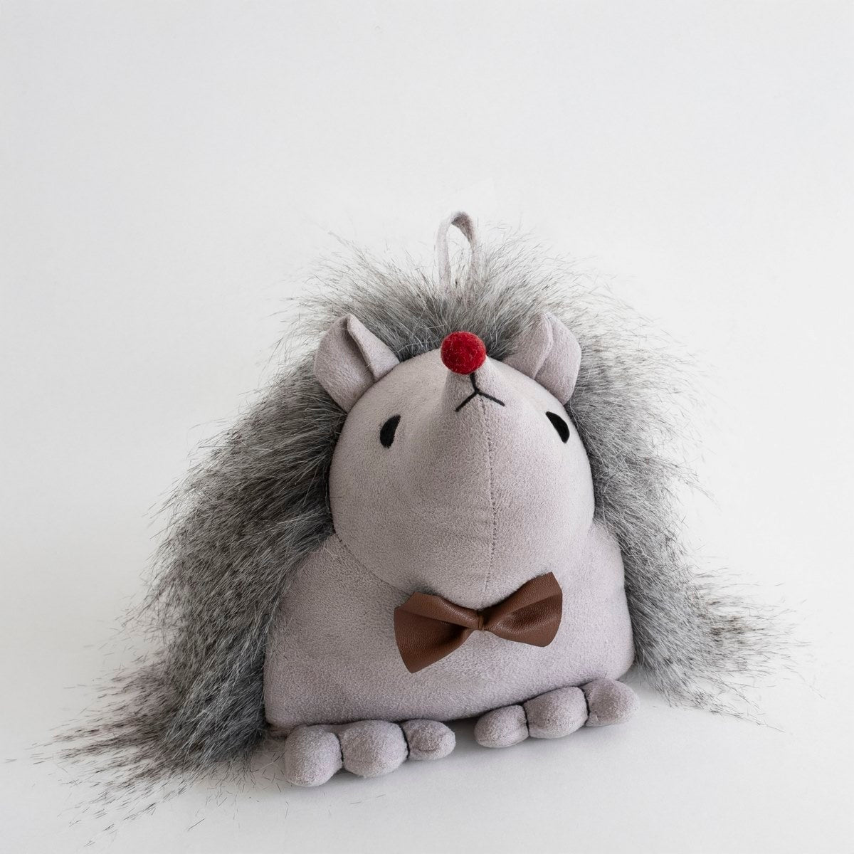 Set de 2 topes de puerta con forma de erizos marrón y gris de 23 cm y 2 kg