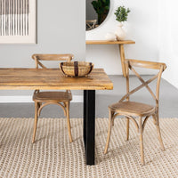 Pack de 2 sillas aspas marrones de madera de olmo