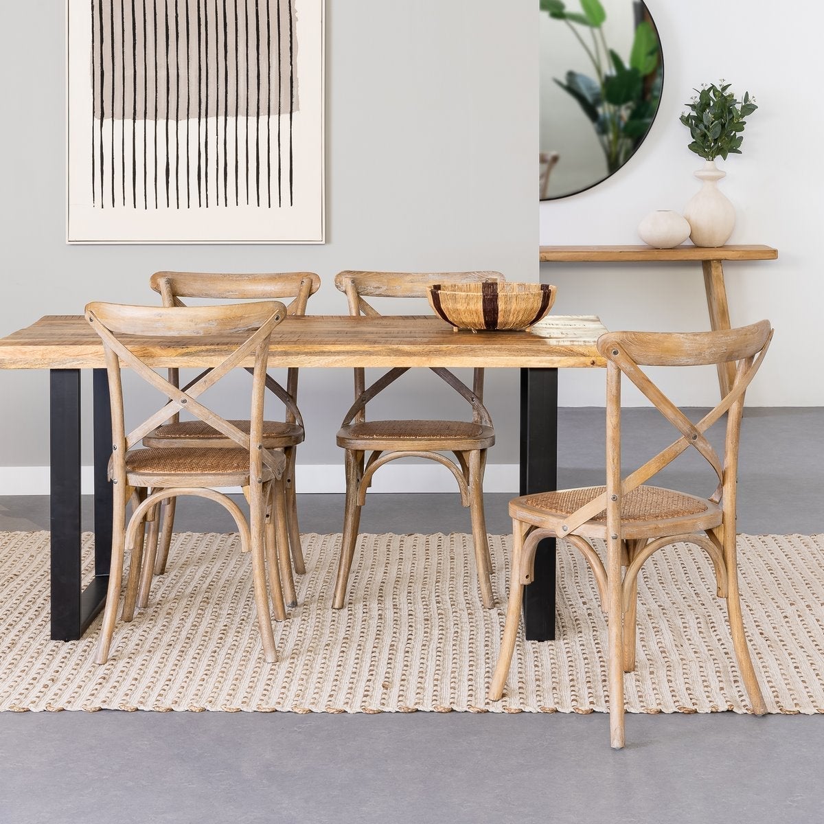 Pack de 2 sillas aspas marrones de madera de olmo