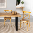 Pack de 4 sillas aspas natural de madera de olmo