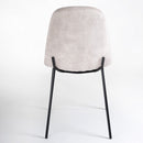 Pack de 2 sillas Gina de terciopelo beige con patas de metal negro