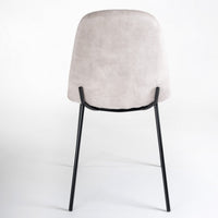 Pack de 2 sillas Gina de terciopelo beige con patas de metal negro