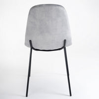 Pack de 2 sillas Gina de terciopelo gris con patas de metal negro