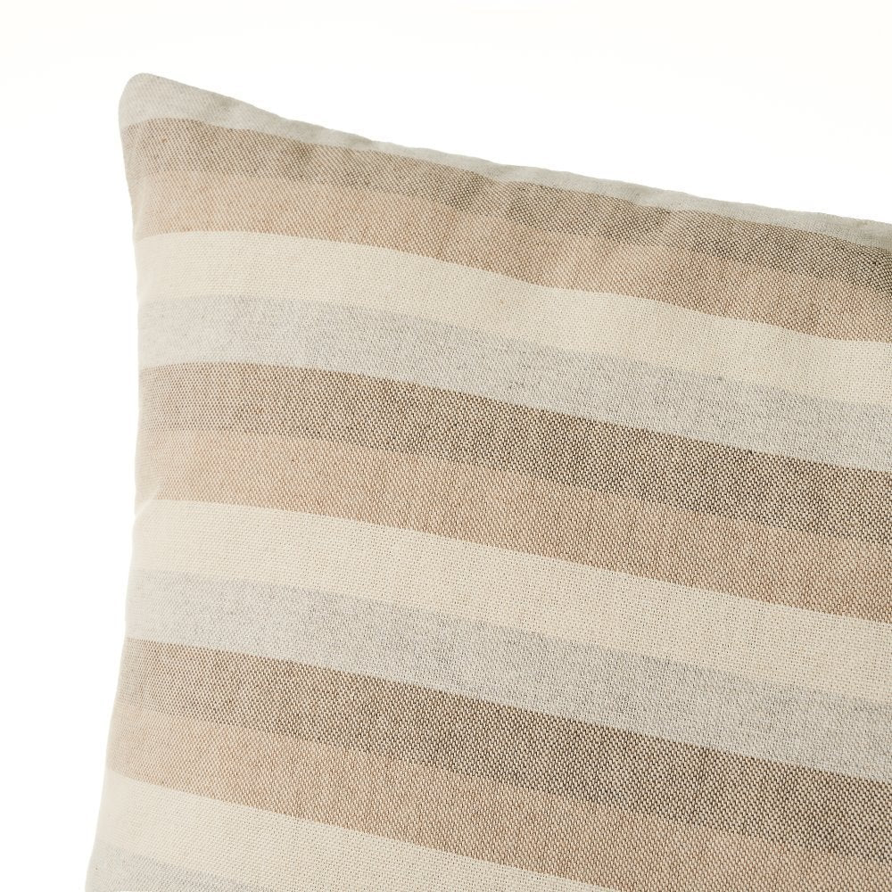 Set de 5 cojines de rayas beige de algodón natural de 45x45 cm