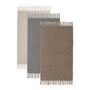 Conjunto de 3 tapetes retangulares beges, cinzentos e castanhos em algodão de 50x80cm