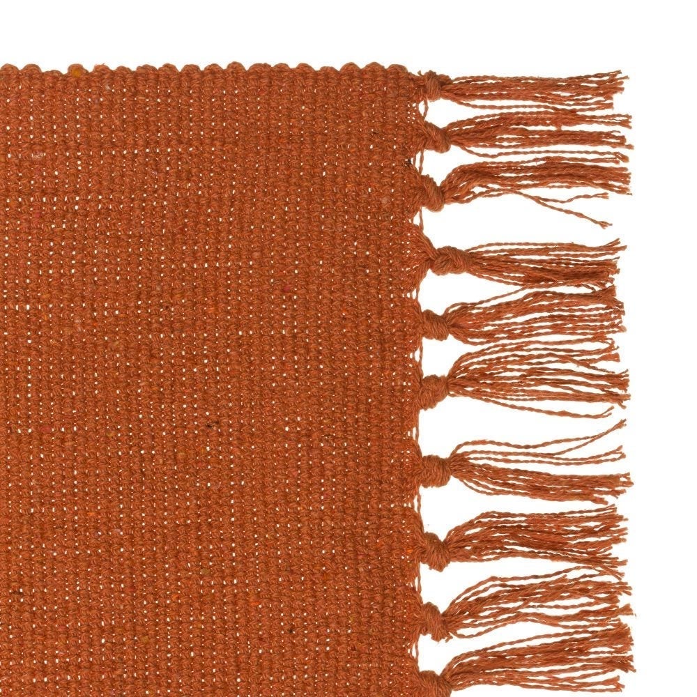 Set de 3 alfombras de flecos de algodón natural de 50x80 cm -
