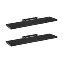 Set de 2 estantes de pared flotantes negros de 120 cm