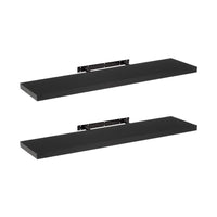 Set de 2 estantes de pared flotantes negros de 120 cm