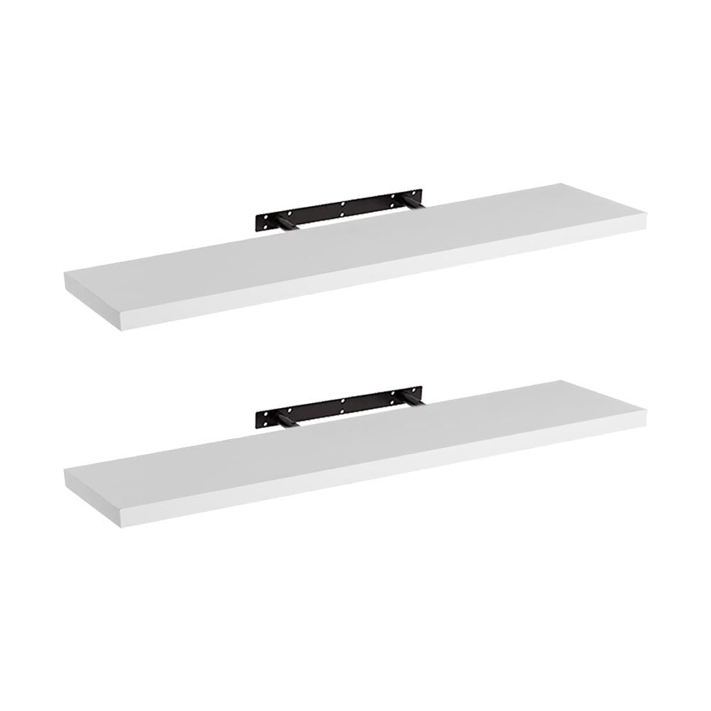 Set de 2 estantes de pared flotantes blancos de 120 cm