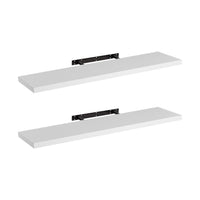 Set de 2 estantes de pared flotantes blancos de 120 cm