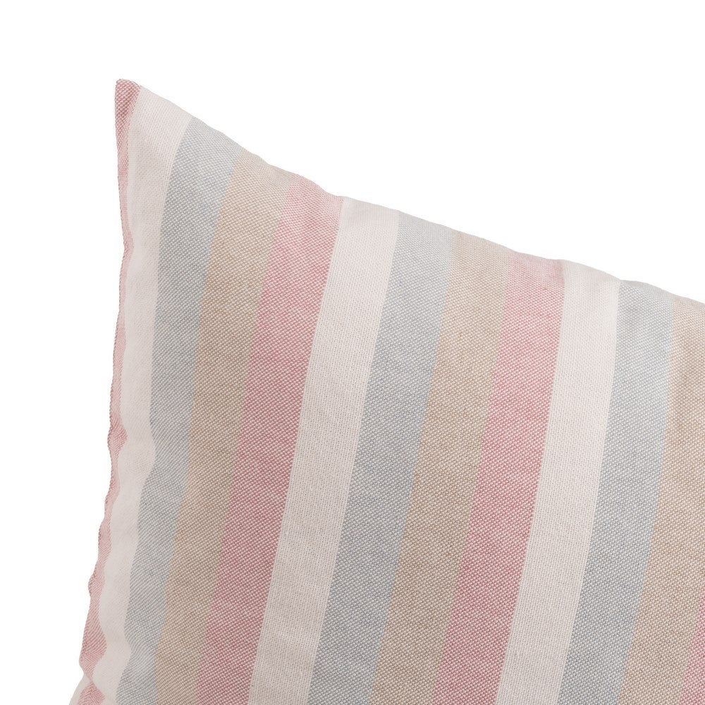 5 cojines de rayas rosa y gris  de algodón de 45x45 cm con relleno