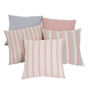 5 cojines de rayas rosa y gris  de algodón de 45x45 cm con relleno