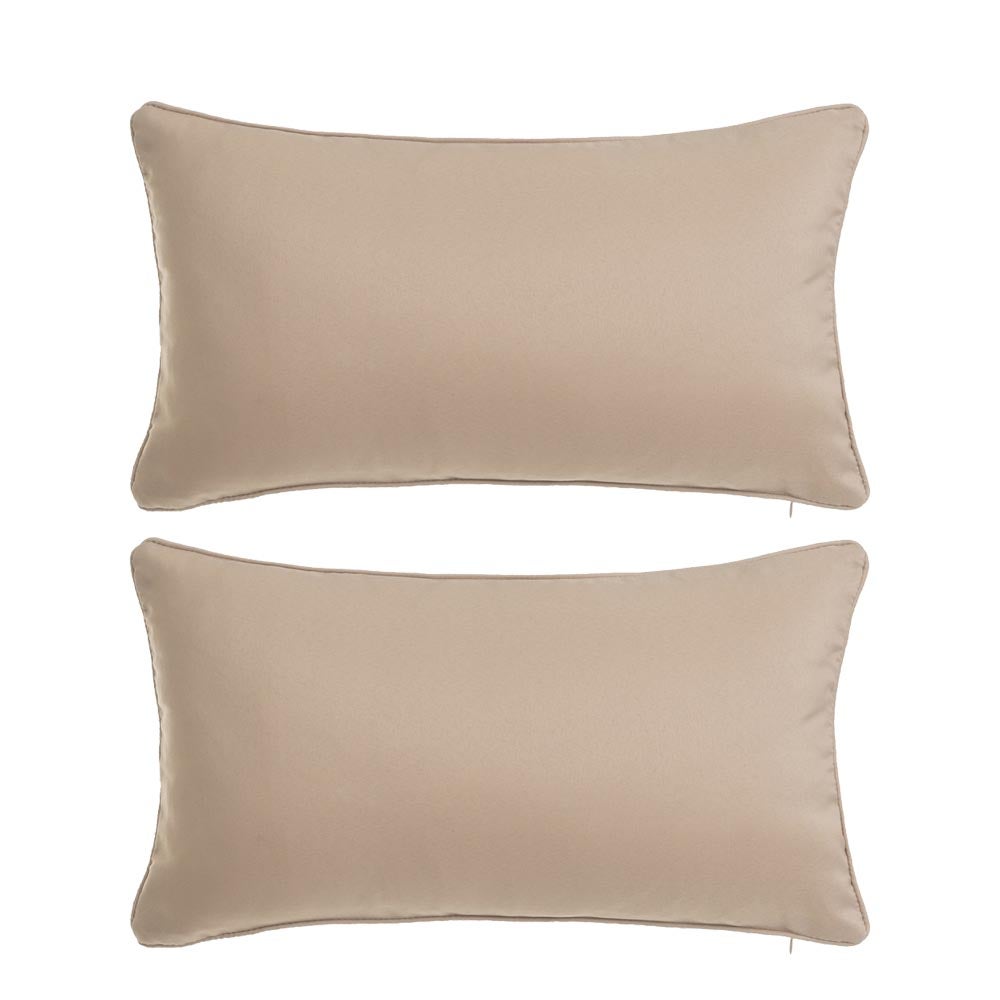 2 cojines lisos beige de tela de loneta de 50x30 cm con relleno