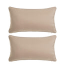 2 cojines lisos beige de tela de loneta de 50x30 cm con relleno