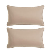 2 cojines lisos beige de tela de loneta de 50x30 cm con relleno