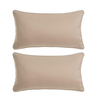 2 cojines lisos beige de tela de loneta de 50x30 cm con relleno